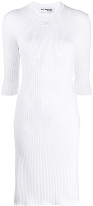 Courreges Ribbed Knit Sweater Dress
