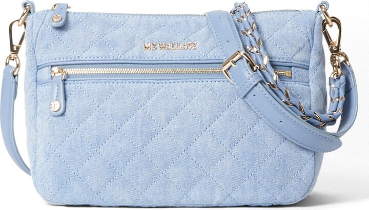 MZ Wallace Crosby Quilted Denim Crossbody Bag