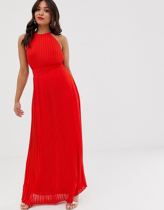 TFNC Petite pleated maxi dress in red