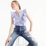 Thumbnail for your product : J.Crew Ruffle-front shirt in end-on-end cotton