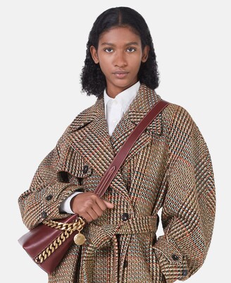 Stella McCartney Tweed Belted Long Coat, Woman, Brown, Size