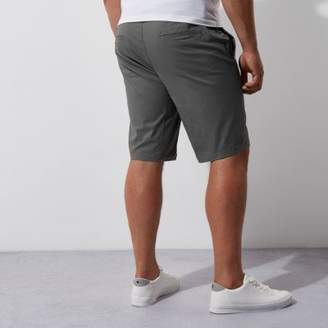 River Island Mens Big and Tall grey slim fit shorts