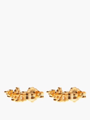 Mizuki Diamond & 14kt Gold Cluster Stud Earrings - Gold