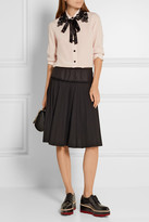 Thumbnail for your product : Marc Jacobs Guipure Lace-trimmed Silk Crepe De Chine Shirt - Lilac