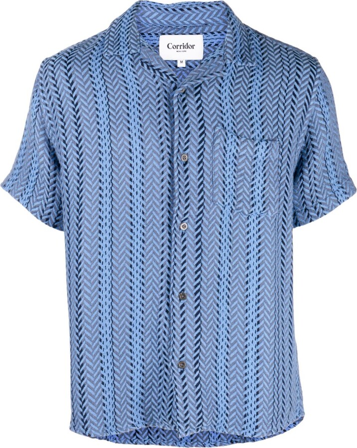 Corridor Embroidered Detail Short Sleeve Shirt ShopStyle