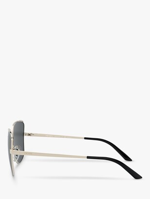 Prada PR 60XS Women's Polarised Irregular Sunglasses, Pale Gold/Matte Black