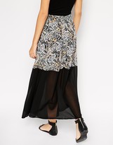 Thumbnail for your product : Dahlia Maxi Skirt with Sheer Block Panel