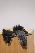 Fur leather gloves 
