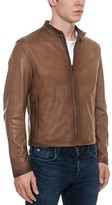 Thumbnail for your product : Forzieri Brown Leather Men's Biker Jacket