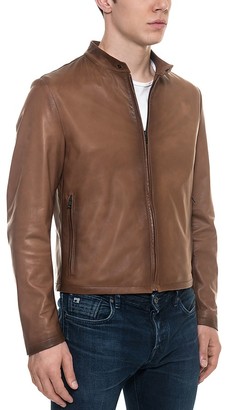 Forzieri Brown Leather Men's Biker Jacket