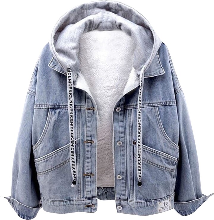 denim hooded coat