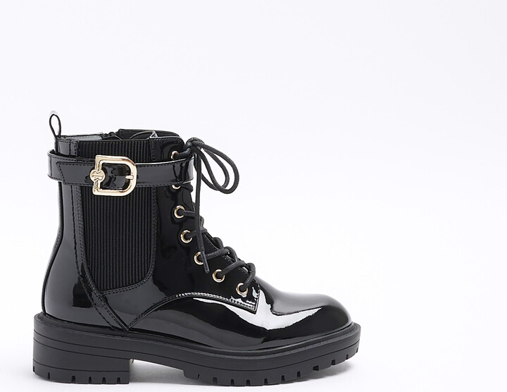 River Island Lace Up Buckle Boots Womens Women's River Island