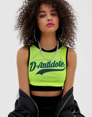 D Antidote D-Antidote cropped top with logo in neon