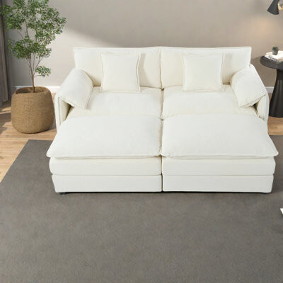 Latitude Run Spacious Modern Sectionals Sofa With Soft Chenille For Living Room