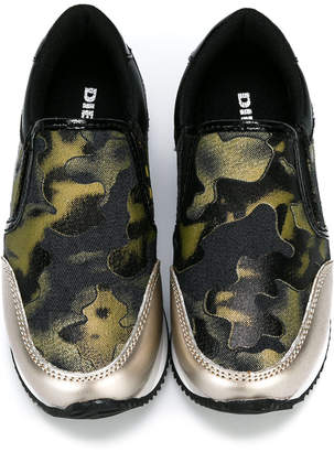 Diesel Kids camouflage print slip-on sneakers