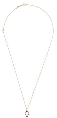 Alison Lou Enamel & Yellow Gold Girl Power Necklace - Womens - Gold