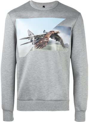 Neil Barrett eagle plane print sweatshirt