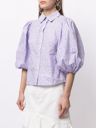 By Ti Mo Ditsy Floral-Print Cotton Shirt