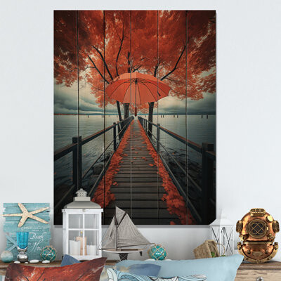 Rosecliff Heights Pier Piers Embrace II On Wood Print