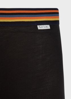 Paul Smith Men's Black Four-Button Boxer Briefs With 'Artist Stripe' Waistband