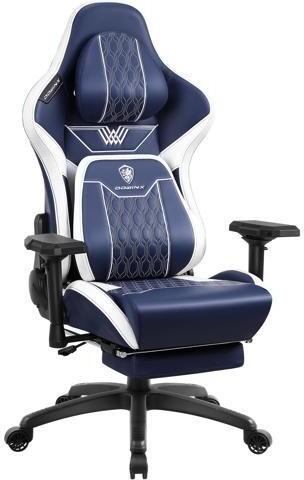 Dowinx Gaming Chair with Footrest, Ergonomic Computer Chair with Comfortable Headrest and Lumbar Support, Game Office Chair for Adults Pu Leather...
