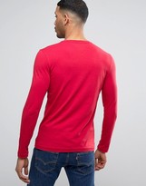 Thumbnail for your product : Tommy Hilfiger Long Sleeve Top Flag Logo In Red Exclusive To Asos