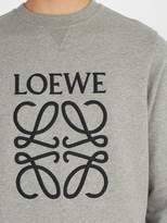 Thumbnail for your product : Loewe Anagram Embroidered Cotton Jersey Sweatshirt - Mens - Grey