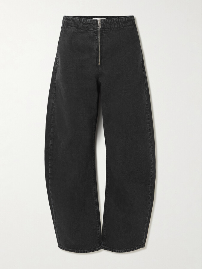 Frame The Zip High-rise Barrel-leg Jeans - Blue