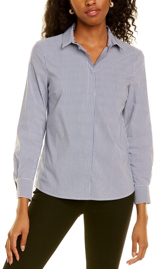 Navy Blue Striped Blouse | Shop the world's largest collection of 