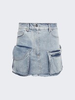 Mini Cargo Denim Skirt Light Wash Blu 