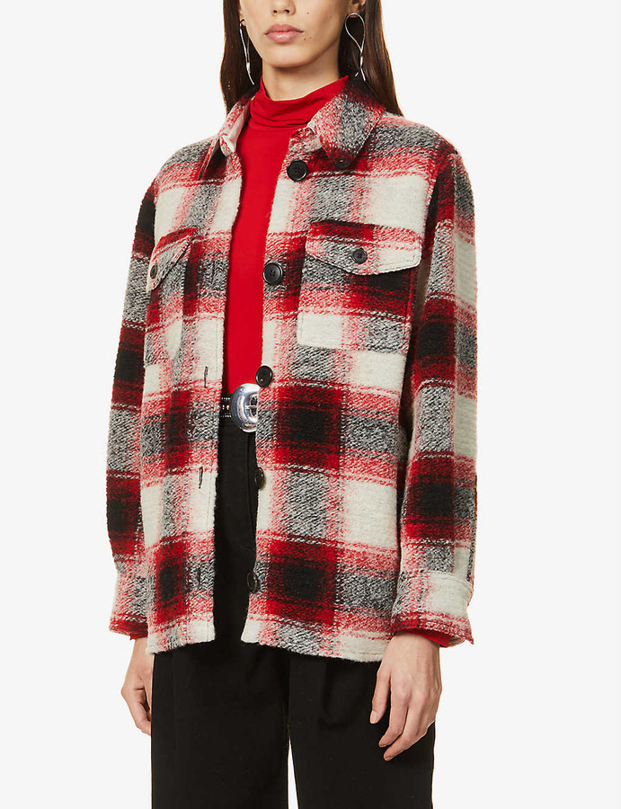 Etoile Isabel Marant Gastoni check wool-blend jacket - ShopStyle