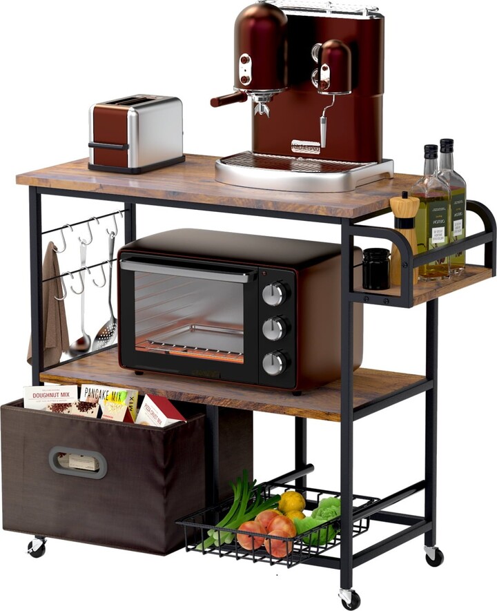 Global Pronex Bakers Rack Kitchen Cart Coffee Station Bar Microwave