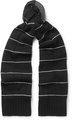 McQ Striped Textured Wool and Cashmere-Blend Scarf