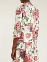 Thumbnail for your product : Dolce & Gabbana Peony And Rose Print Satin Jacket - Womens - White Multi