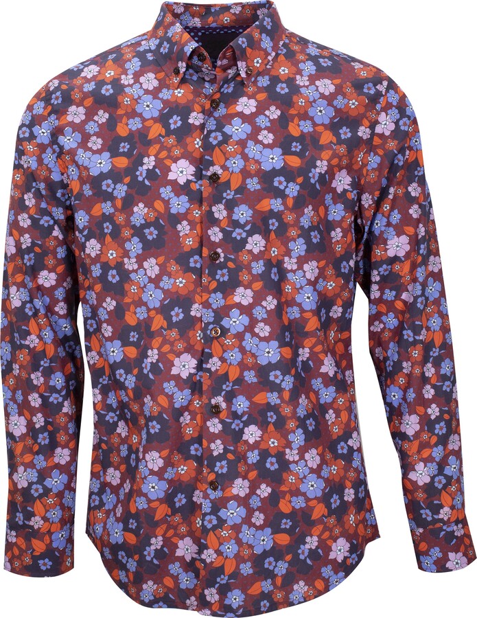 Lords of Harlech Blue / Red Mitchell Heist Floral Burgundy