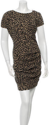 Sea Cheetah Print Ruched Dress