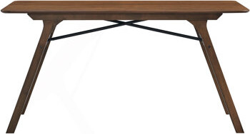Corrigan Studio Walnut Finish Dining Table 1Pc Rectangular Tabletop Wooden Kitchen Casual Dining Furniture