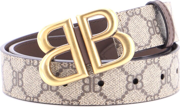 Balenciaga x Gucci The Hacker Project BB Belt BB Coated Canvas Wide