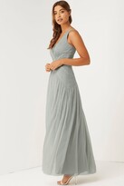 Thumbnail for your product : Little Mistress Grey Pleated Lace Maxi Dress