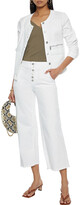 Thumbnail for your product : DKNY Cropped Frayed Mid-rise Wide-leg Jeans