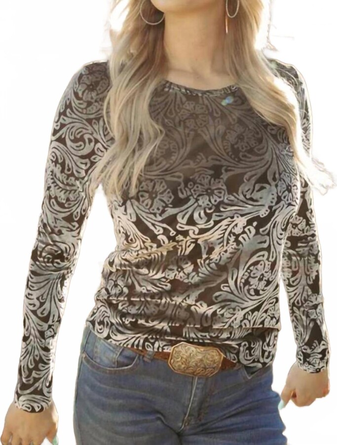 Sterling Kreek Tennessee Top In Black/silver