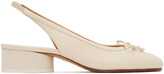 Thumbnail for your product : Maison Margiela Off-White Slingback Tabi Heels