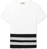 Thumbnail for your product : Burberry Slim-Fit Stripe-Panelled Cotton-Jersey T-Shirt