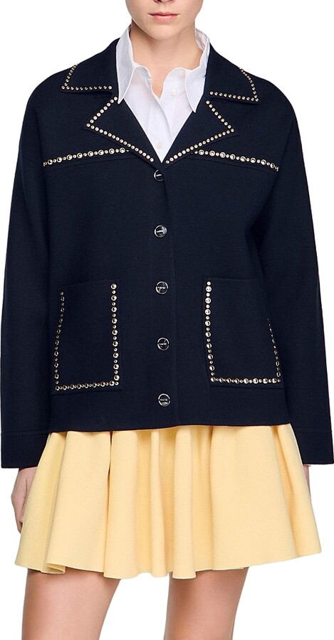 Sandro Studded Cardigan