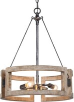 Thumbnail for your product : Gracie Oaks Kacey-Lea 3 - Light Lantern Drum Chandelier with Wood Accents