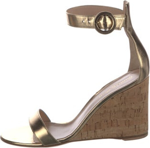 Gianvito Rossi Leather Sandals Gold Wrap-Around Straps & Buckle Closure at Ankles Includes Box & Dust Bag Unfortunately due to restrictions this item may not be eligible for shipping in all areas.