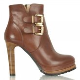 Thumbnail for your product : Daniel Hefe Tan Leather Platform Ankle Boot