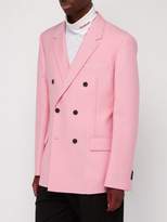 Thumbnail for your product : Calvin Klein Double Breasted Mohair Blend Blazer - Mens - Pink
