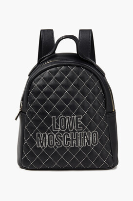 Love Moschino Quilted printed faux leather backpack