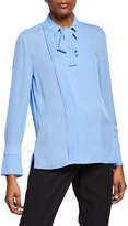 Thumbnail for your product : Elie Tahari Lisa Tie-Neck Long-Sleeve Silk Blouse